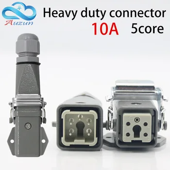 

Heavy duty connector 5 (4 + 1) 10A 250V HA-005-3 The aviation plug horizontal hot channel air plug
