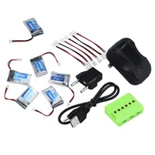 High Quality 6PC 3.7V 150mAh Li-po Battery With Charger Cable Set For JJRC H20 RC Quadcopter Toys Wholesale