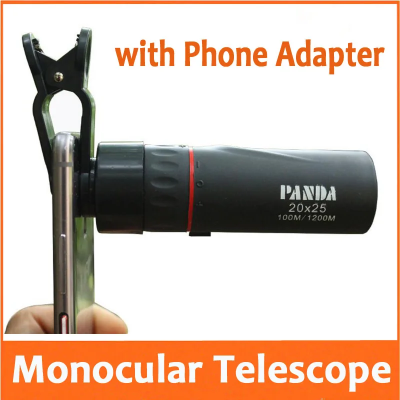 New 20x25mm Outdoor Monocular Telescope with mobile phone Camera Handset Clip Mount Photograph videotape for Children | Инструменты