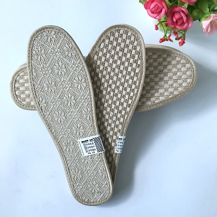 new double-sided charcoal orthotic insoles Breathable deodorant linen weave shoes insoles