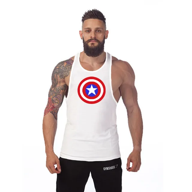 Nuevo Capitán Negro Stringer Culturismo Ropa Gymshark Hombres Tank Top Imprimir Tops Singlets Camiseta Tirantes Hombre|camiseta menmen tank top - AliExpress