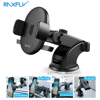

RAXFLY Universal Car Phone Holder For iPhone X XS 8 Plus 360 Rotation Mobile Phone Holder Cell Stand Support For Huawei Mate 10