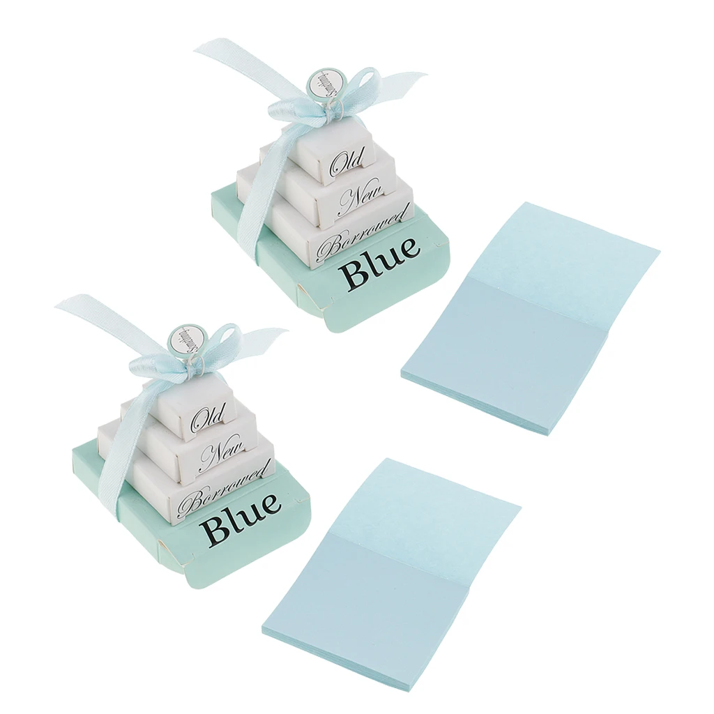 Pack of 2 Special Something Old New Borrowed Blue Paper Note Pad Mini Planner Boxes Wedding Decor