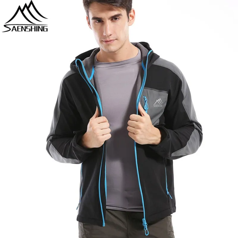 

SAENSHING Softshell Hiking Jacket Men Waterproof Windproof Fleece Outdoor Trekking Jacket Male High Quality Thermal Coats S-XXL
