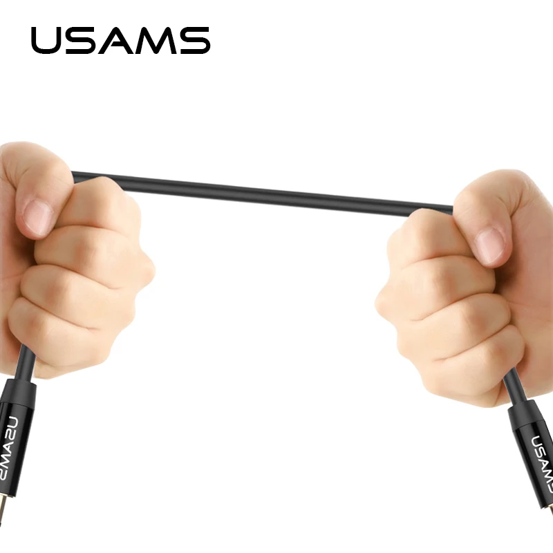 Aux кабель для автомобиля 3 5 мм до разъем аудио штекер USAMS 1 м позолоченный динамик