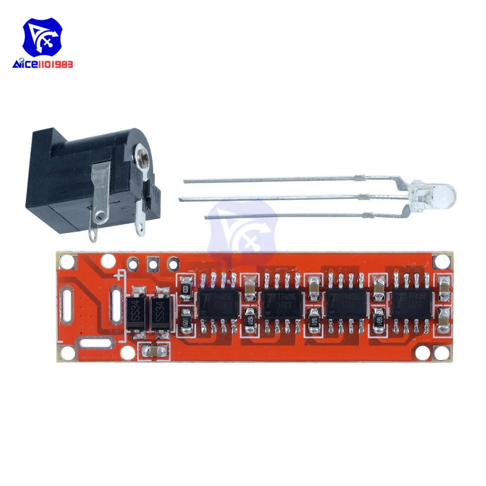 

TP4056 4.2V 3A High Current Lithium Battery Charging Board Charger Module with 5.5*2.1 Female DC Power Adapter LED Indicator