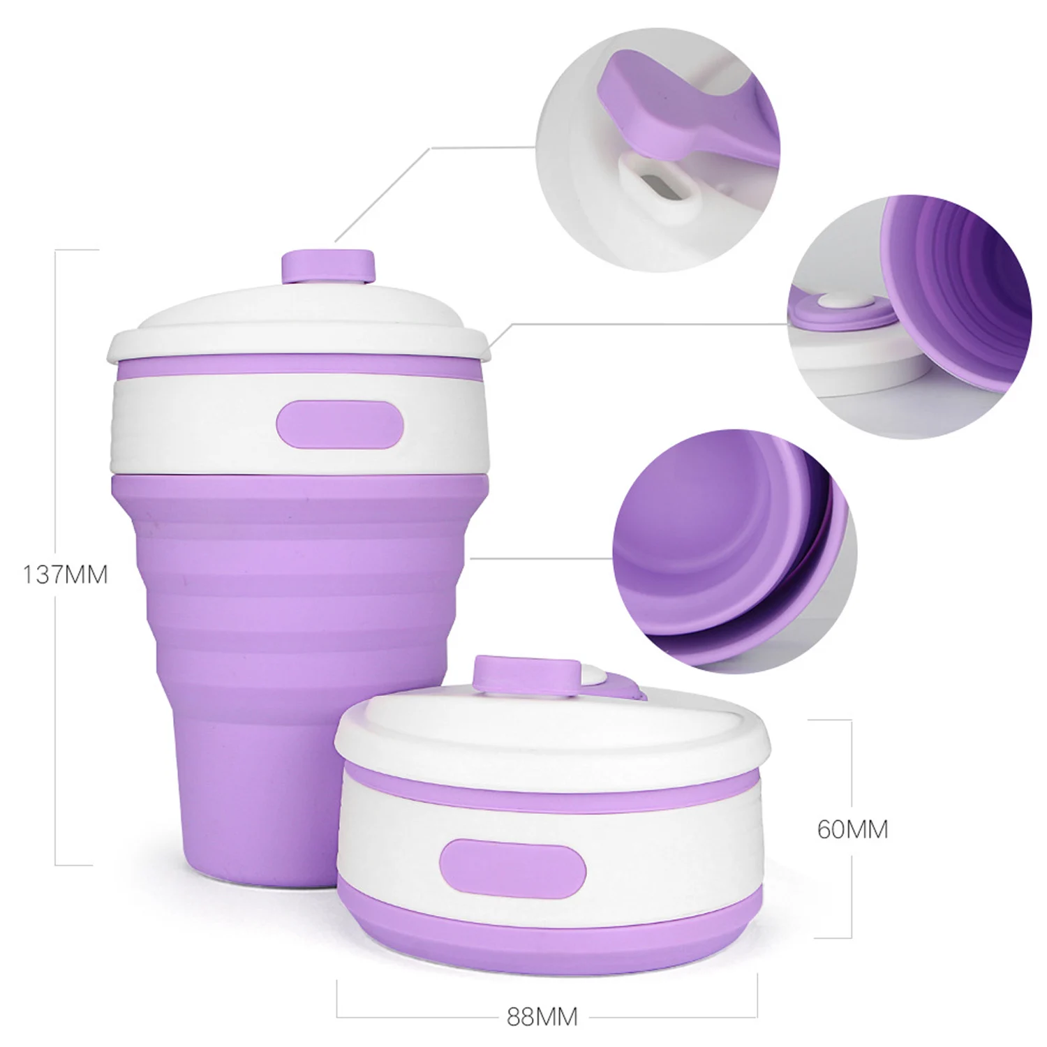 Behogar 350ml Drinking Cups Travel Silicone Retractable Folding Water Cups Coffee Tea Cup Drinking Bottle for Camping Hiking Behogar 350ml Drinking Cups Travel Silicone Retractable Folding Water Cups Coffee Tea Cup Drinking Bottle for Camping Hiking