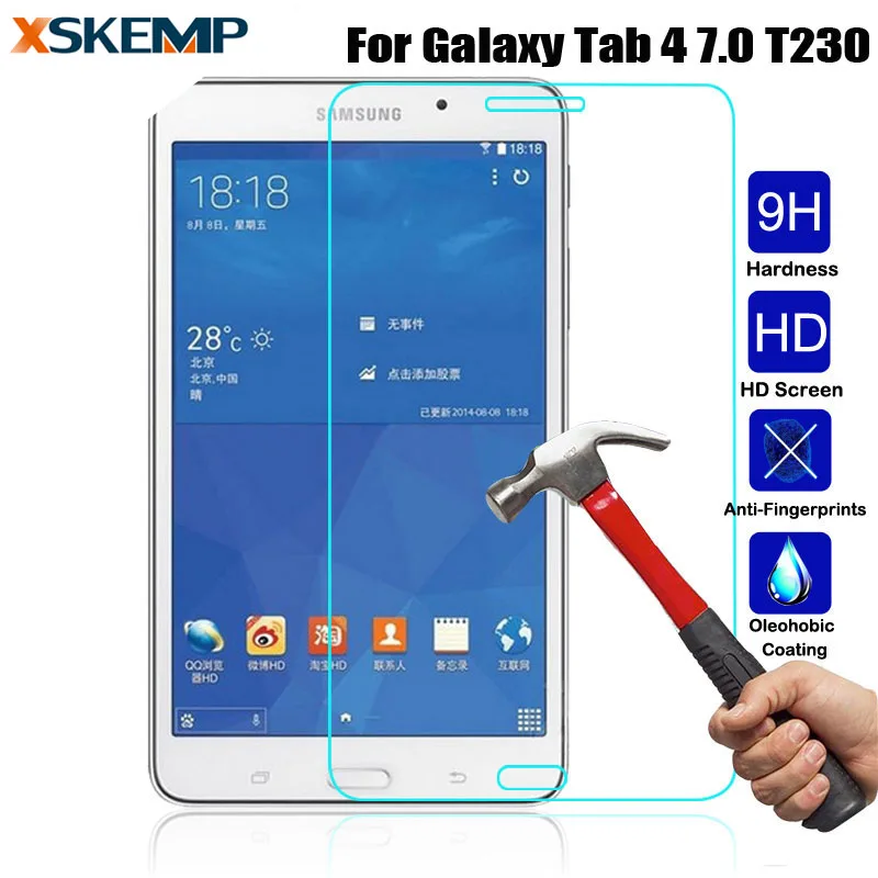 

Tablet Tempered Glass Film For Samsung Galaxy Tab 4 7.0 T230 T231 T235 Clear 0.3MM Explosion Proof Anti-glare Screen Protector