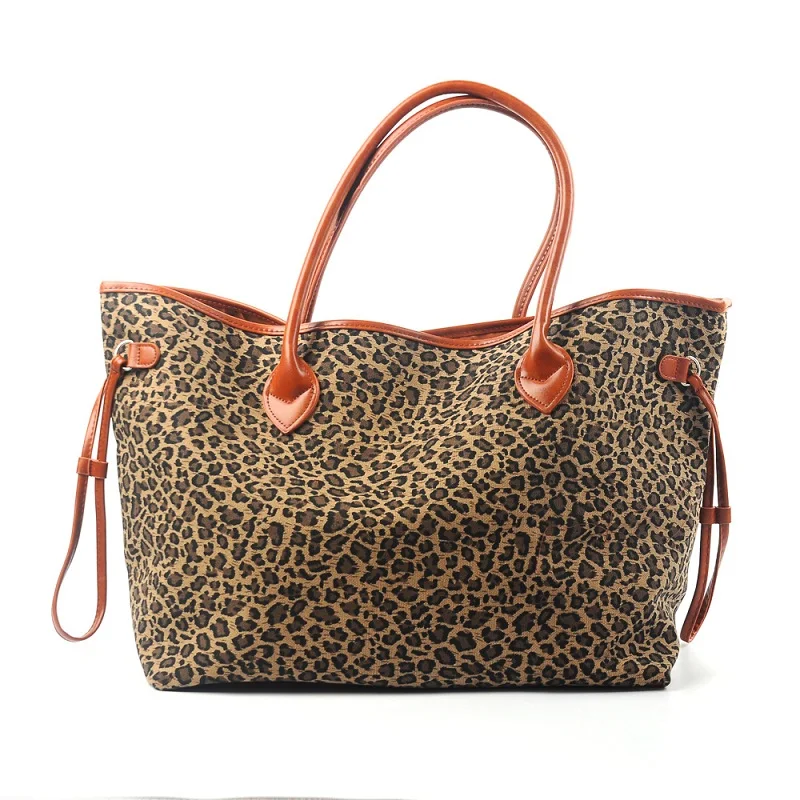 

Leopard Women Canvas Handbag Cheetah Casual Tote Bag Large Purse For Women Free Shipping DOM388