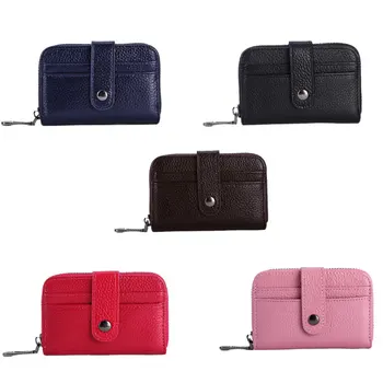 

Leather Card Package 12 Credit Card Slots 2 Cash Slots Organ Holder Multi-function Zip Wallet