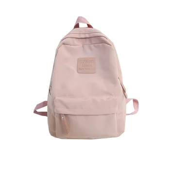 

Pink Backpack Brand High Quality Water Proof Nylon Leisure or Travel Bag Solid Japanese Style Package with Chinese Characters