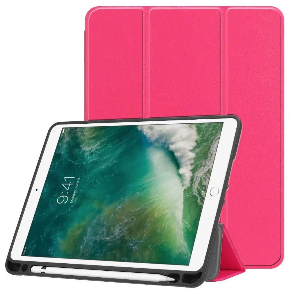 For iPad Pro 10.5 Case TPU Leather Slim Smart Cover With Pencil Holder Auto Sleep/Wake up For Apple iPad Pro 10. 5 inch New