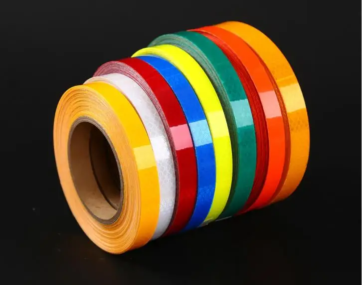 

1CM*5M PVC Self-Adhesive Reflective Sticker Fluorescent Yellow Reflective Warning Tape For Van Car Traffic Sign