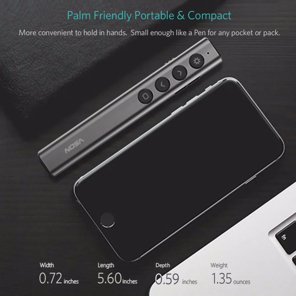 Stylo Flip avec T/él/écommande USB Propulseur De Diapositives PPT 2,4 GHz YOKING Pr/ésentateur sans Fil N35
