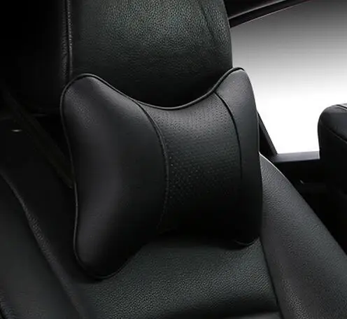 

2019 brand new arrival car neck pillows both side pu leather single headrest fit for most cars filled fiber universal car pillow