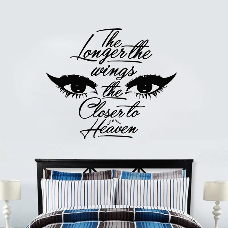 yoyoyu beauty salon vinyl wall sticker eyelashes quote remove decal