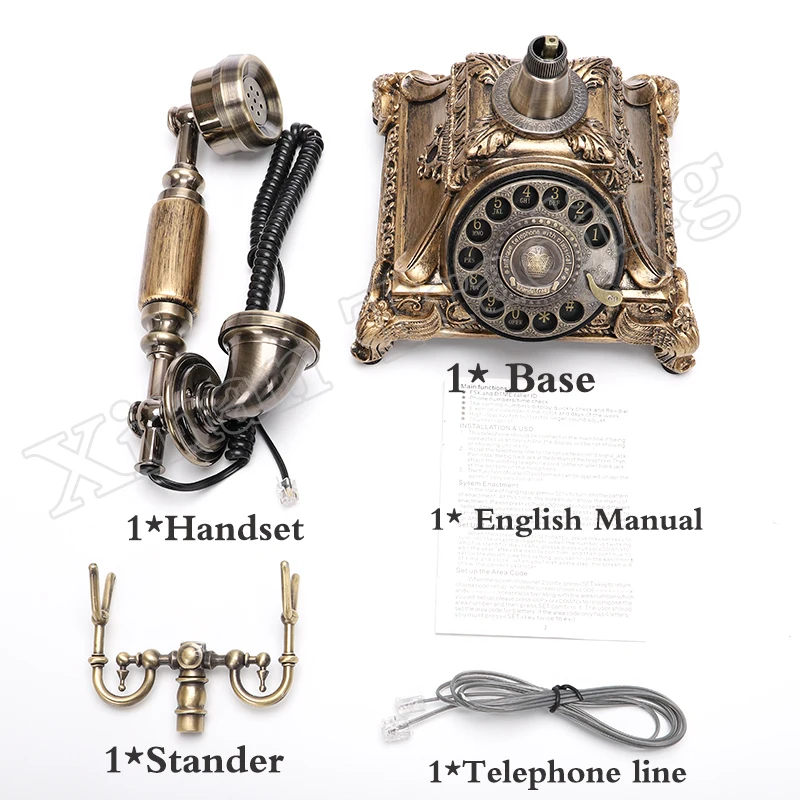 European Fashion Vintage Telephone with Swivel Plate, Rotary Dial, and Antique Design - Landline Phone for Office, Home, Hotel image 6