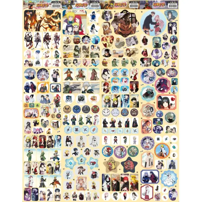 120 sheets/lot Anime Uzumaki Naruto Sticker TOY Uchiha Sasuke Haruno Sakura  Figure magic 3d wall stickers for kids rooms