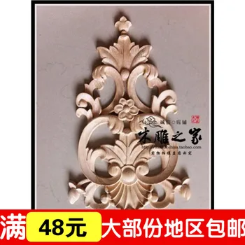 

Dongyang woodcarving flower bed flower carved wood door decals European furniture wood flower decoration materials 15*30