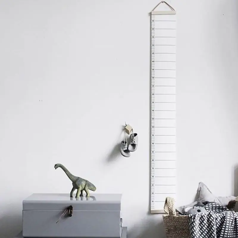 

Children Decorative Growth Charts Height Hanging Wood Frame Fabric Canvas Height Measurement Ruler for Children Height Record