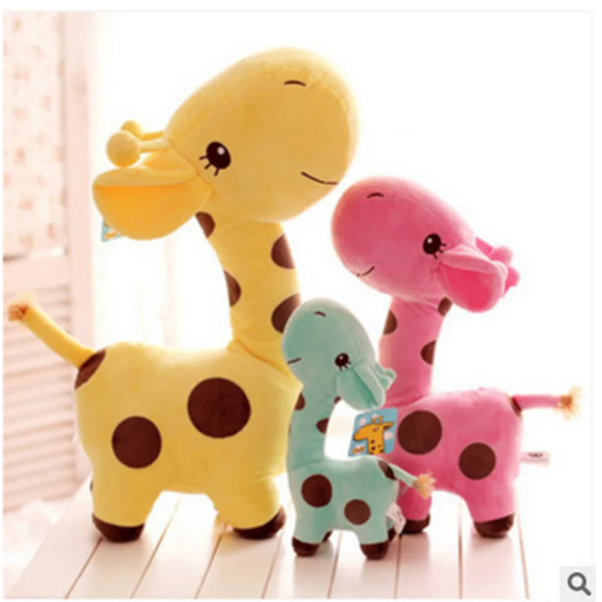 Cute Plush Giraffe Toys Soft Colorful Animal Dear Doll