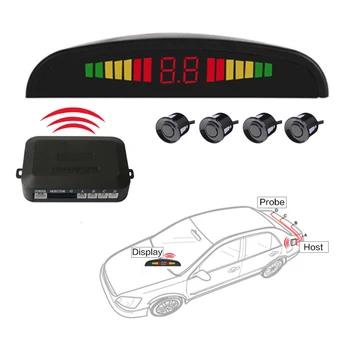 

Car Auto Parktronic LED Parking Sensor With 4 Sensors Reverse Backup Car Parking Radar Monitor Detector System Backlight Display