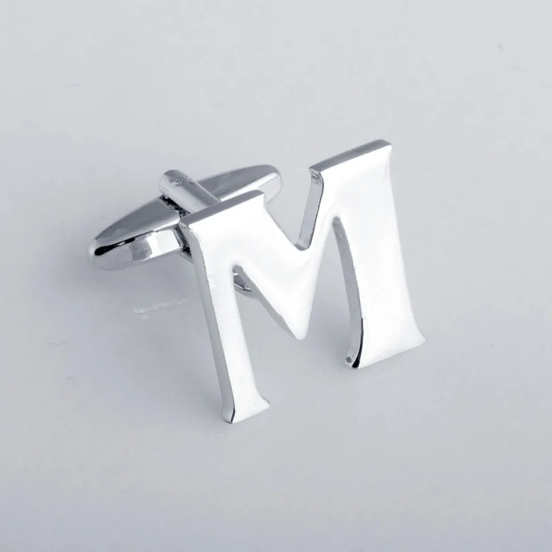Мужские металлические запонки с надписью M в подарочной коробке|cufflinks men|wedding