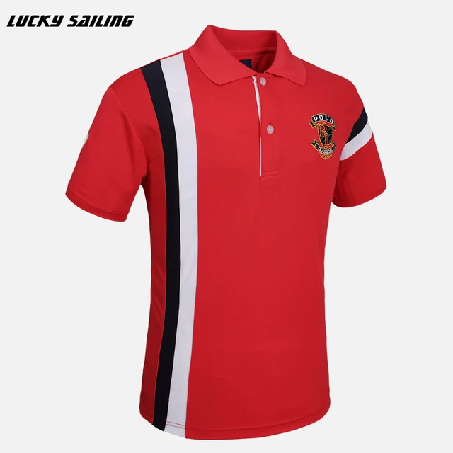 LUCKY SAILING Men's Brand T Shirt 2016 Men Golf Polo cotton tops & tees