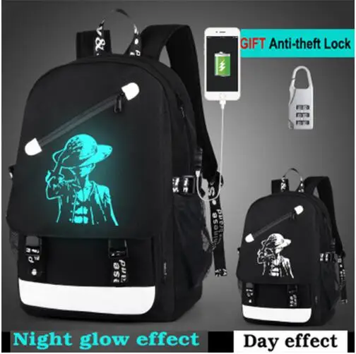 Mochila de dibujos animados niños mochila escolar estudiante animación luminosa USB carga mochila escolar adolescente mochila