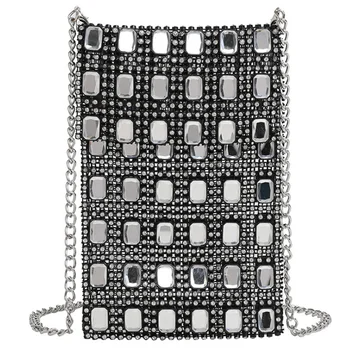 

Mini Bag Summer New Fashion Wild Rhinestone Hollow Fairy Trend Chain Slung Mobile Phone Bag