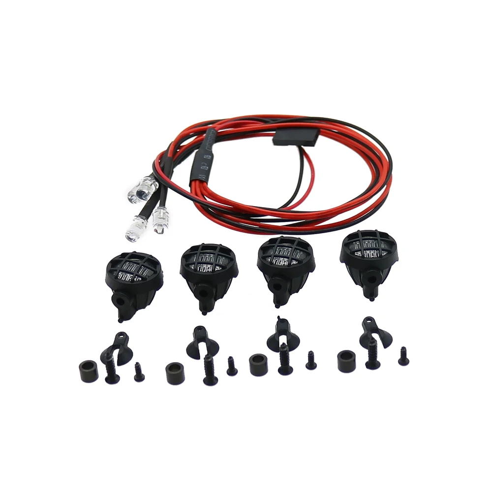 

4pcs lamps small size round shape front lamp with white light Head Light for rc hobby car crawler scale part Axial TRX-4 Traxxas