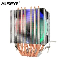 ALSEYE 6 тепловых трубок кулер для процессора Intel 115X1366 9 см RGB вентилятор Dual-tower Вентилятор охлаждения процессора