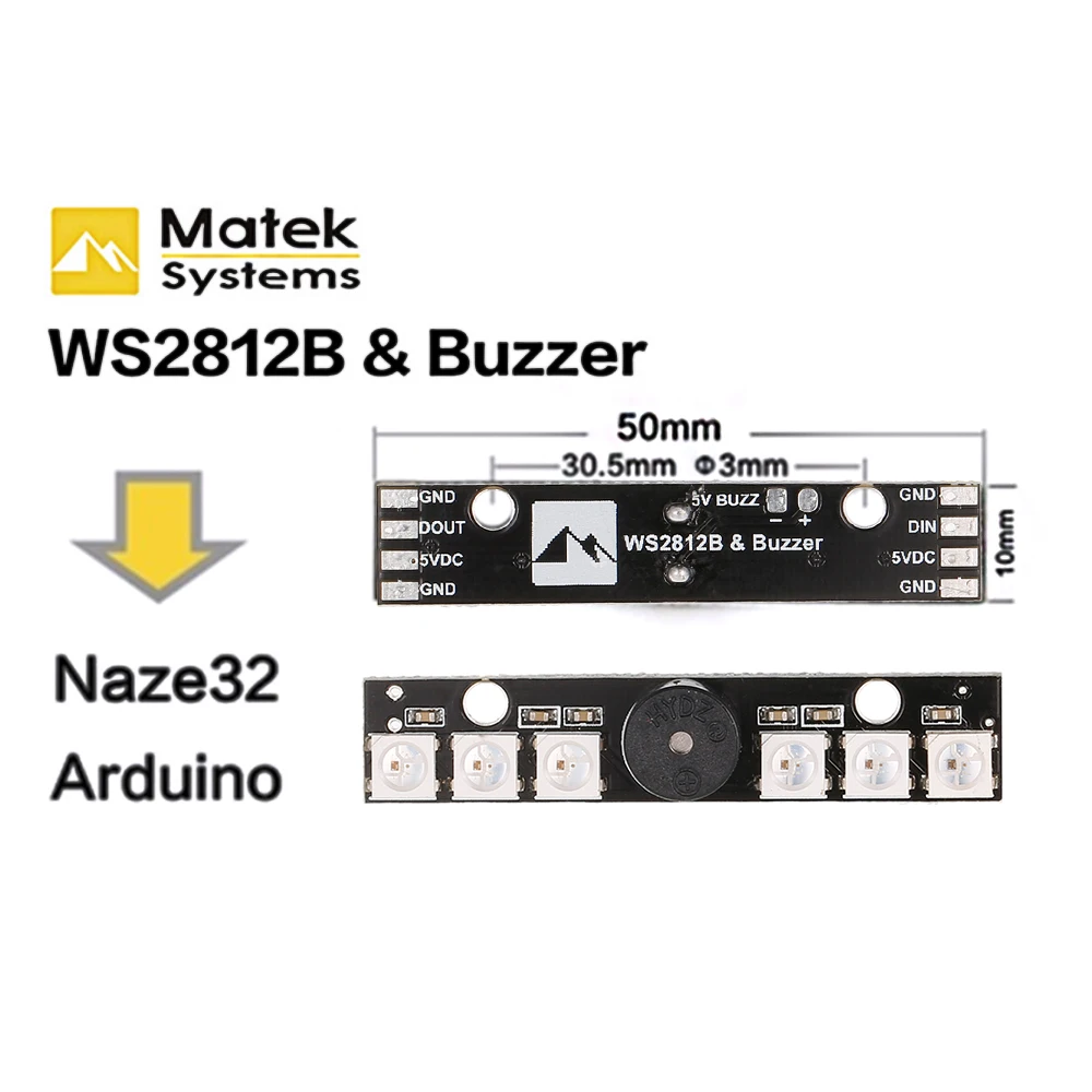 Светодиодный светильник Matek WS2812B светодиодная плата с 5 В зуммером для