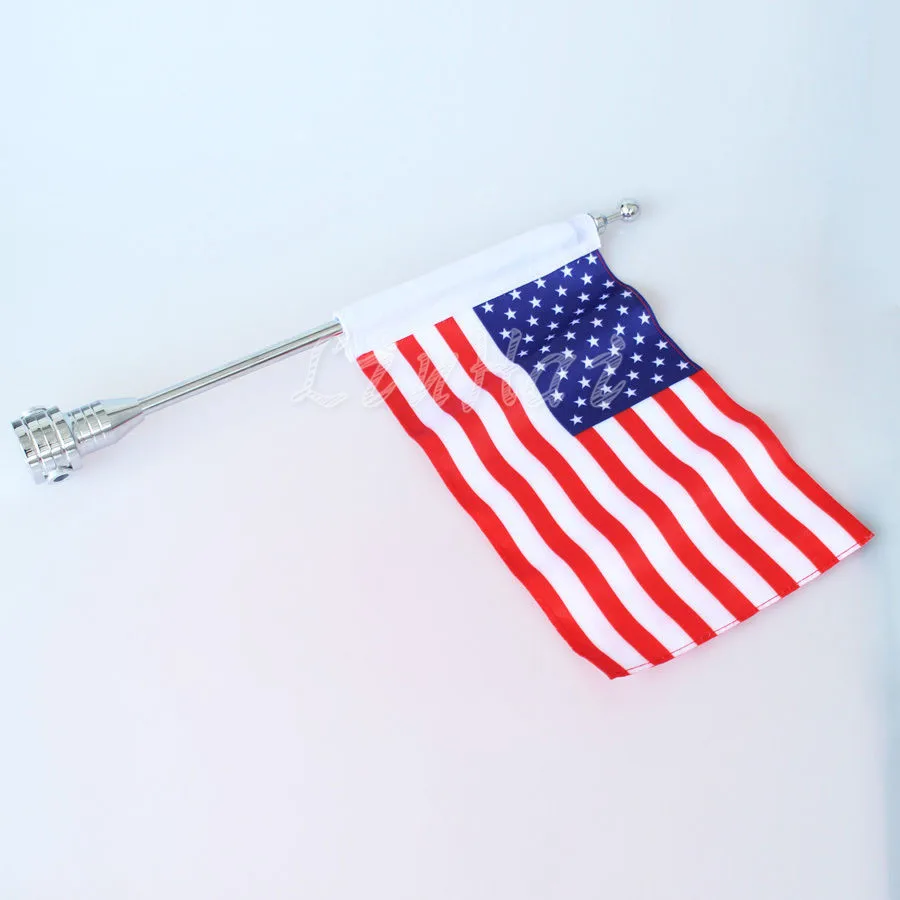 Motorcycle Luggage Rack Vertical Flag Pole American For Harley Touring Road King Glide&FLHT