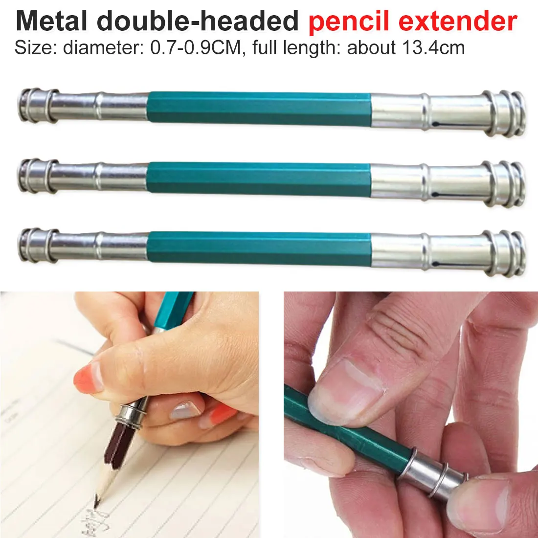 Креативный металлический двойной карандаш из нержавеющей стали, держатель для ручки, карбоновый стержень, зажим для эскиза, карандаш, удлинитель, студенческие канцелярские принадлежности
