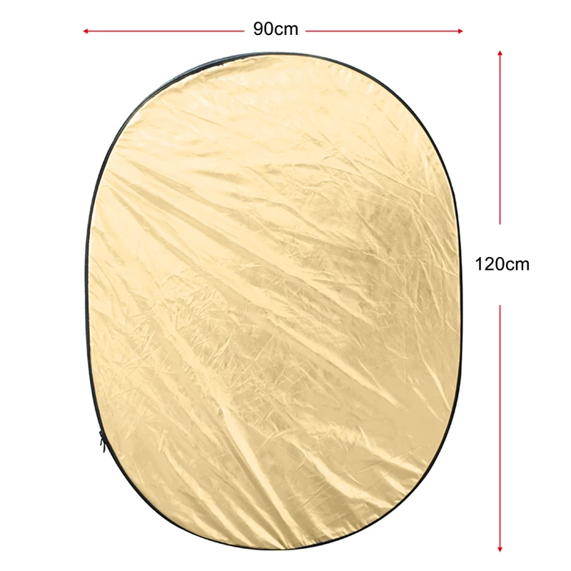90*120 см Овальный 5 в 1(Золотой/Серебряный/белый/черный/прозрачный) мульти портативный складной студийный Фото Отражатель света