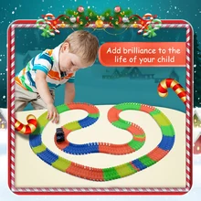 Miracle road magical racing tracks glowing flexible stunt race track luminous toys for boys children's railroad light with cars magic track mini racing car race cars track luminous road slot glow in the dark stunt railroad flexible glowing toys for boys