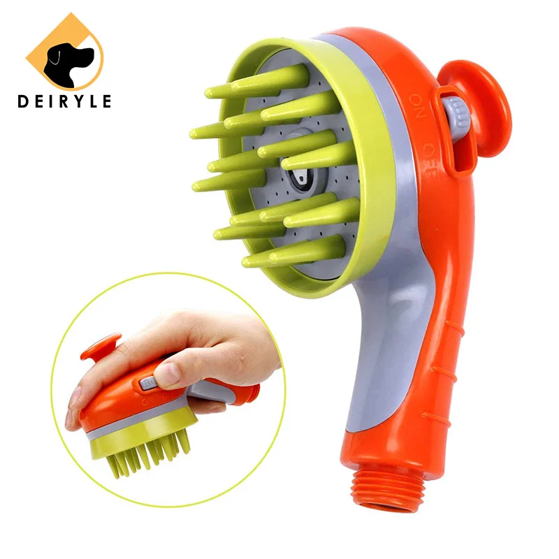 DEIRYLE Pet Shower Head Massage Comb,Dog Washing Sprayer+Grooming Water