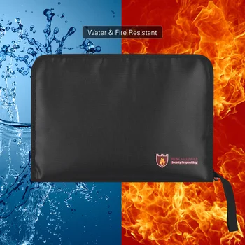 

Fireproof Expanding File Folder Document Bag Water & Fire Resistant Silicone Coated Accordion Expandable File Organizer Pouch