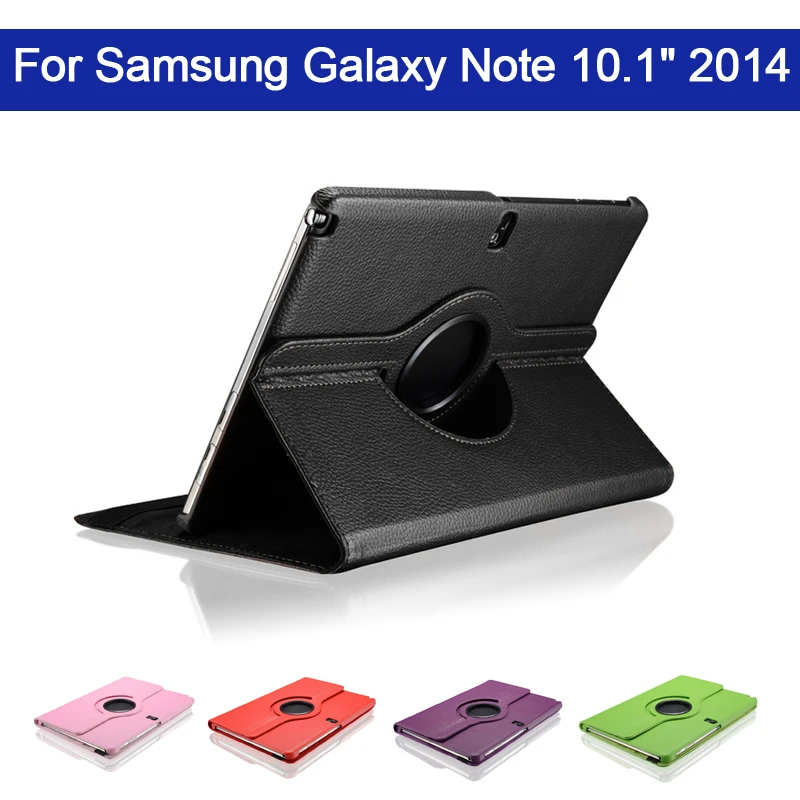 

360 Rotating PU Leather cover case for Samsung Galaxy Note 10.1 2014 Edition with stand function SM-P600 SM-P601 Tablet cover