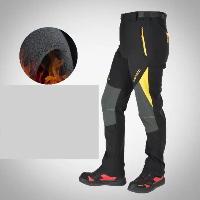 

2018 New Winter Outdoor Warmth Sports Pants Professional Men Fishing Hiking Pants Fleece Inner Windproof Waterproof Pants