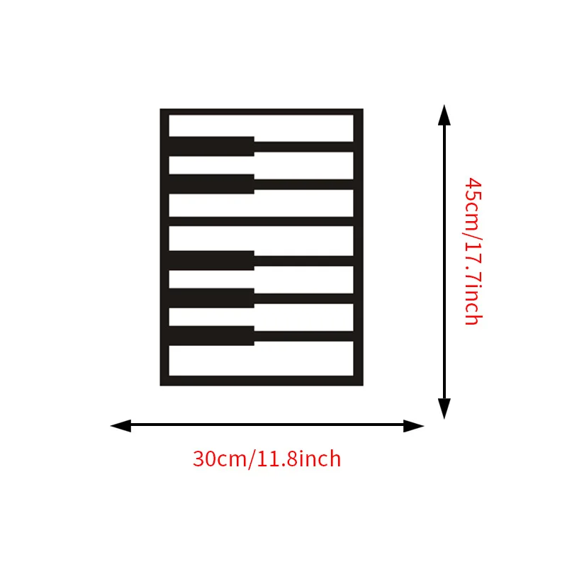 Креативная Наклейка на стену для фортепианного ключа, музыкальный инструмент, музыка для фортепиано, украшение для детской комнаты, художественные наклейки, водонепроницаемый ПВХ - Цвет: Черный