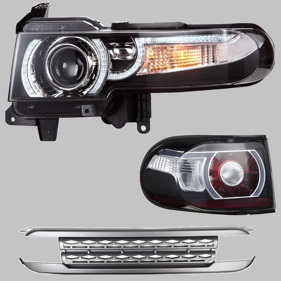 Новейший светодиодный DRL проектор фары и задние фонари и решетки для Toyota FJ Cruiser 2007- двойной луч задний фонарь