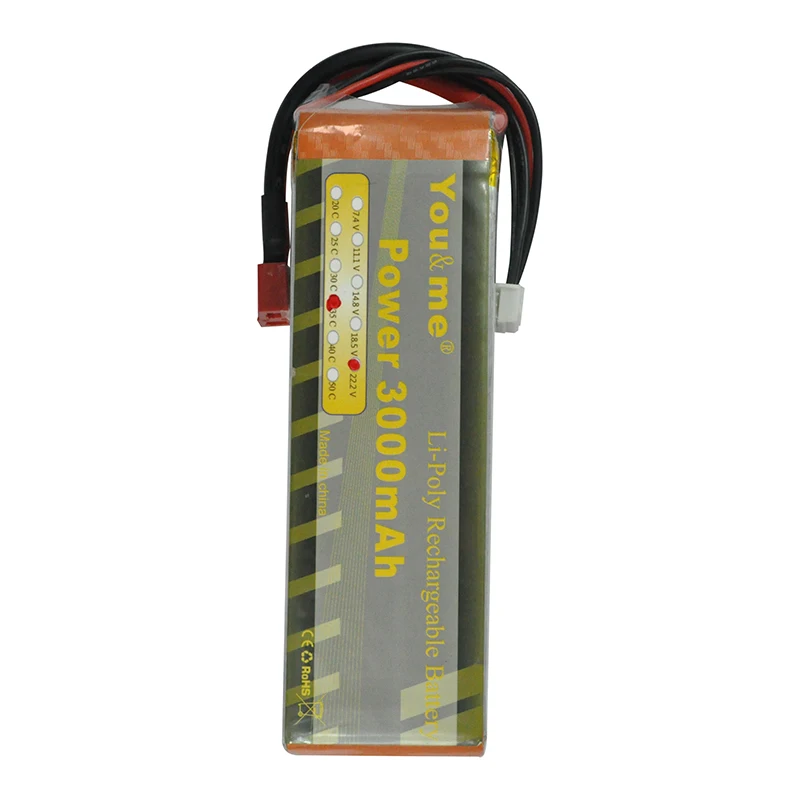 You me LiPo font b RC b font Battery 22 2V 3000MAH 35C 6S AKKU For