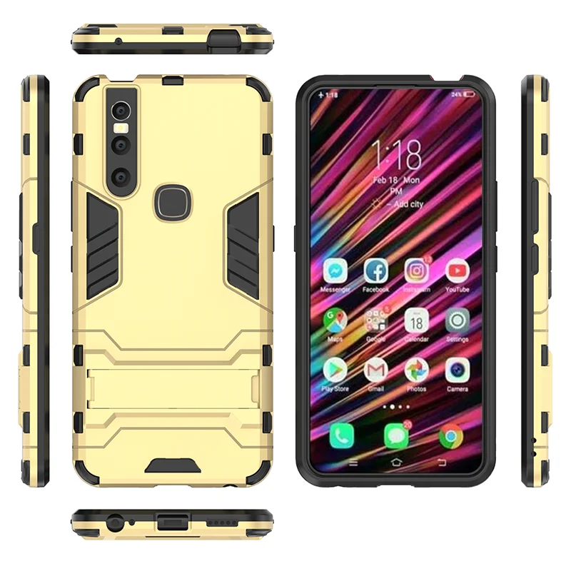 YueTuo luxury original armor case for bbk vivo v15 pro v15pro hybrid shockproof tpu phone Hard PC Soft Silicone back cover coque
