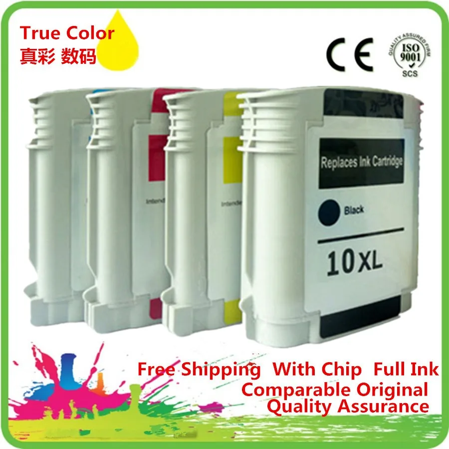 4 Pack Ink Cartridges Cartridge Replacement For HP 10 XL