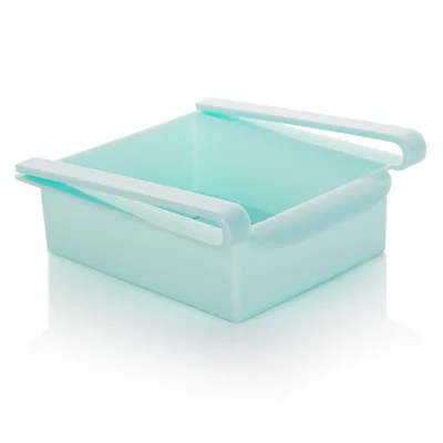 Пищевая пластиковая коробка для хранения холодильника, свежая распорка, стеллажи для хранения, несколько полок для холодильника, органайзер, ящики, контейнеры - Цвет: Blue