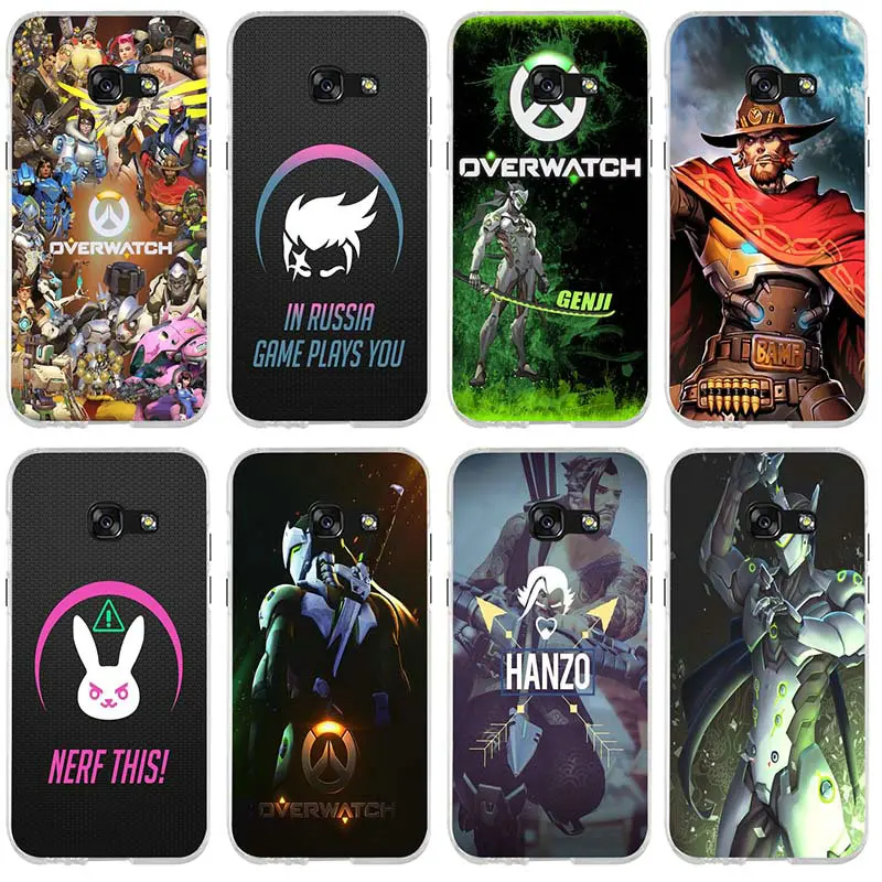 

Soft Silicone Mobile Phone Cases For Samsung Galaxy J1 J2 J3 J4 J6 J5 J7 J8 A3 A5 A7 2016 2017 2018 Shell Games Overwatchs Logo