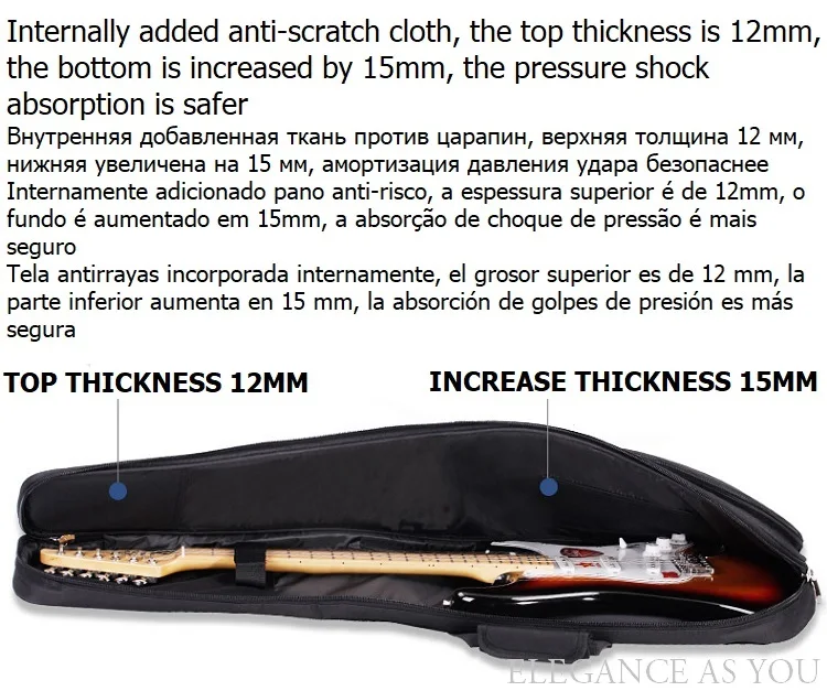 Сумка для электрогитары, коробка для электрогитары, водонепроницаемый чехол для электрогитары, Стандартный чехол для гитары, плечевые ремни