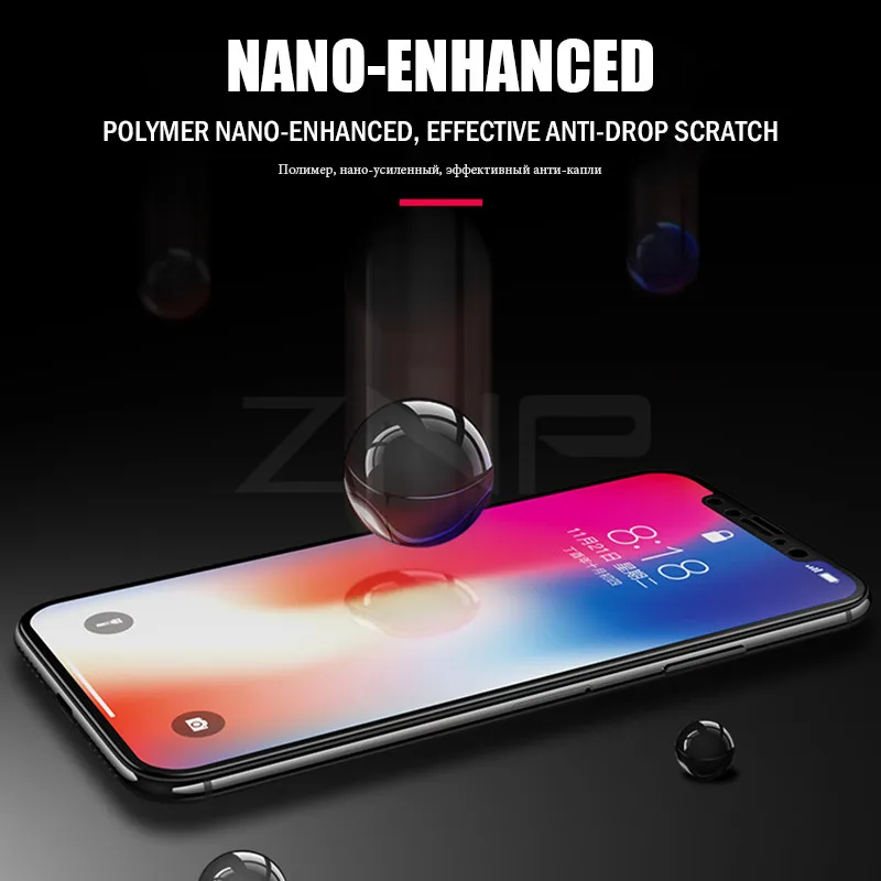 ZNP 5D Volle Gebogenen Rand Display-schutz Für iPhone X 10 Volle Abdeckung Gehärtetem Glas Auf Die